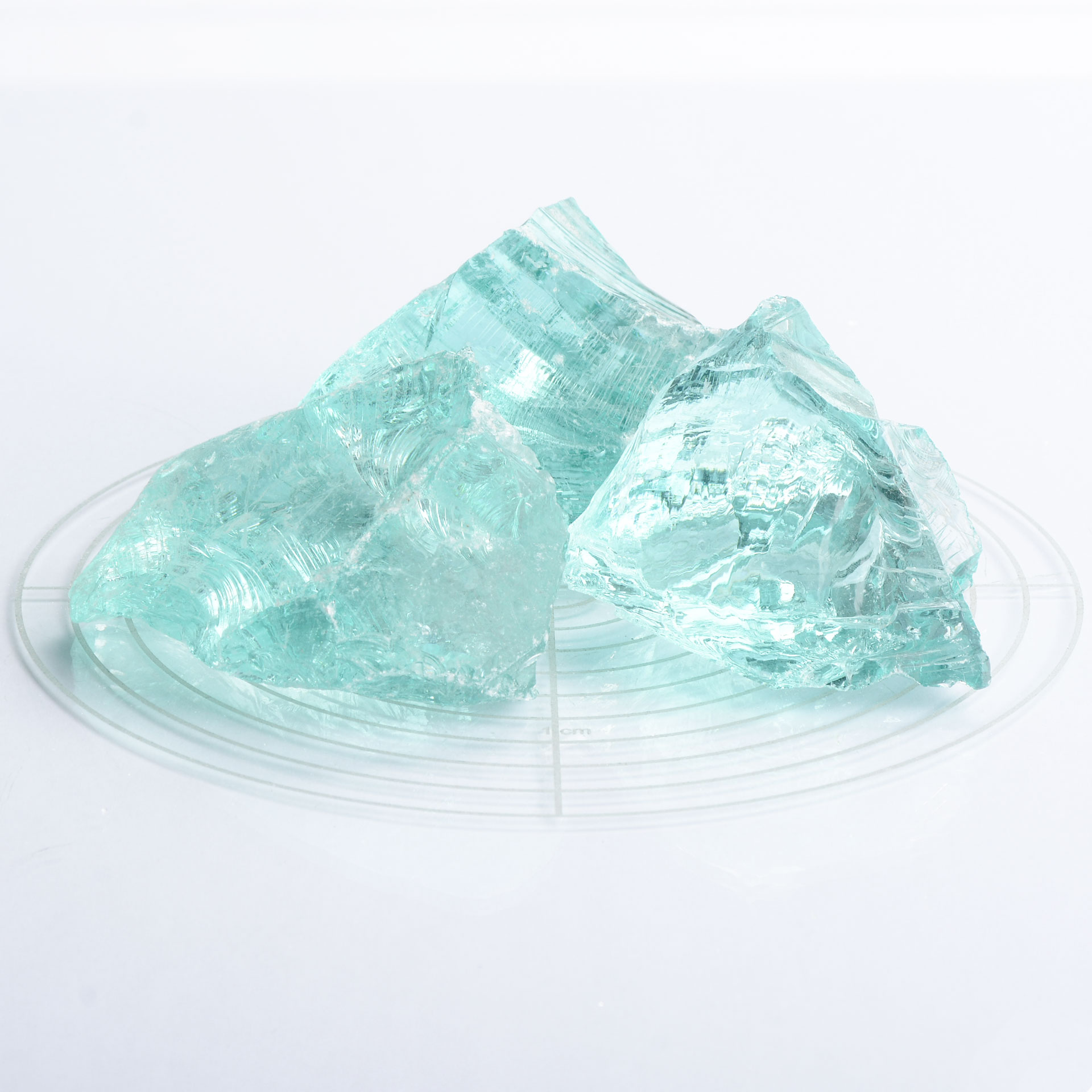 Schicker Mineral Glassteine azurblau 60-120 mm 10 kg20 kg Garten Glasbrocken