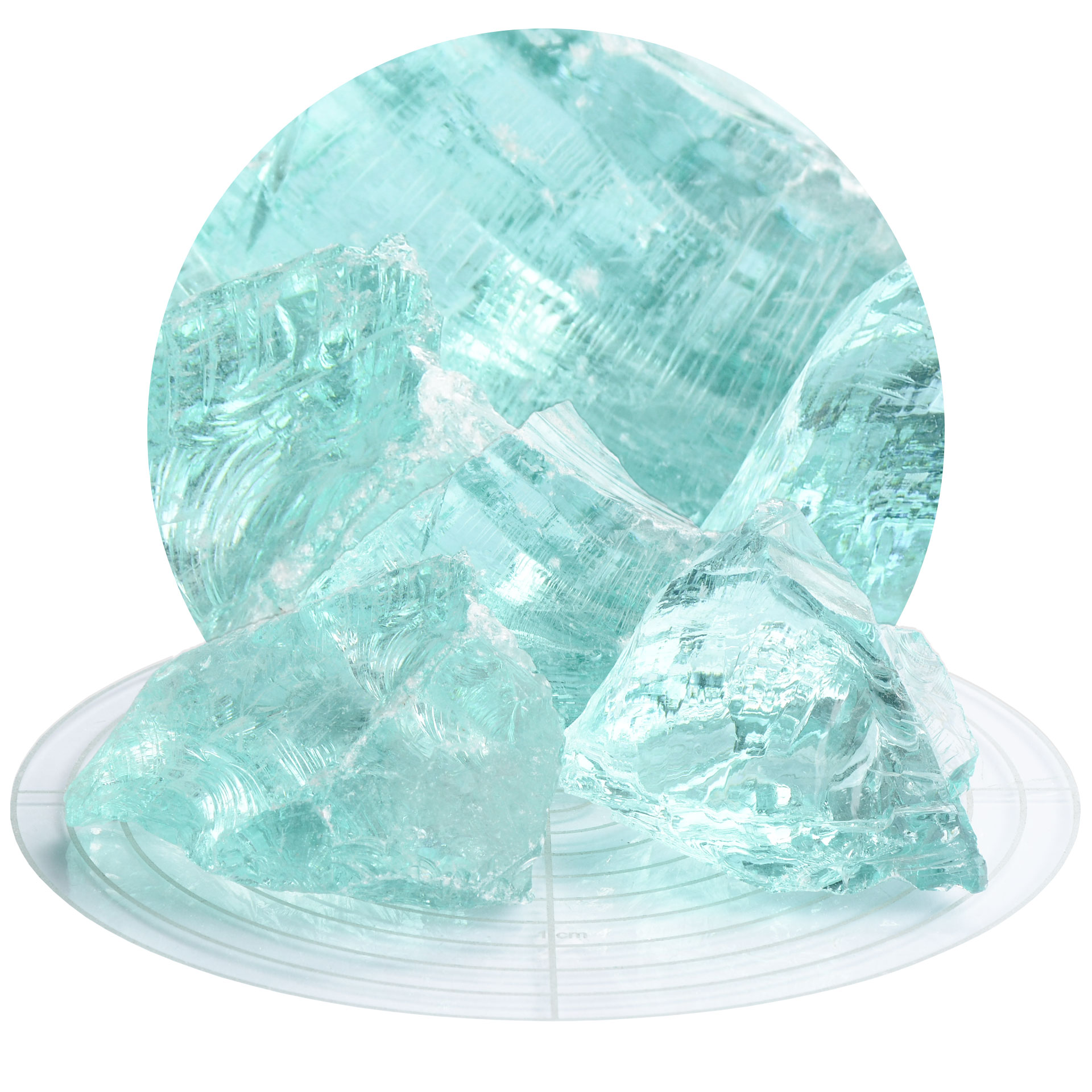 Schicker Mineral Glassteine azurblau 60-120 mm 10 kg20 kg Garten Glasbrocken
