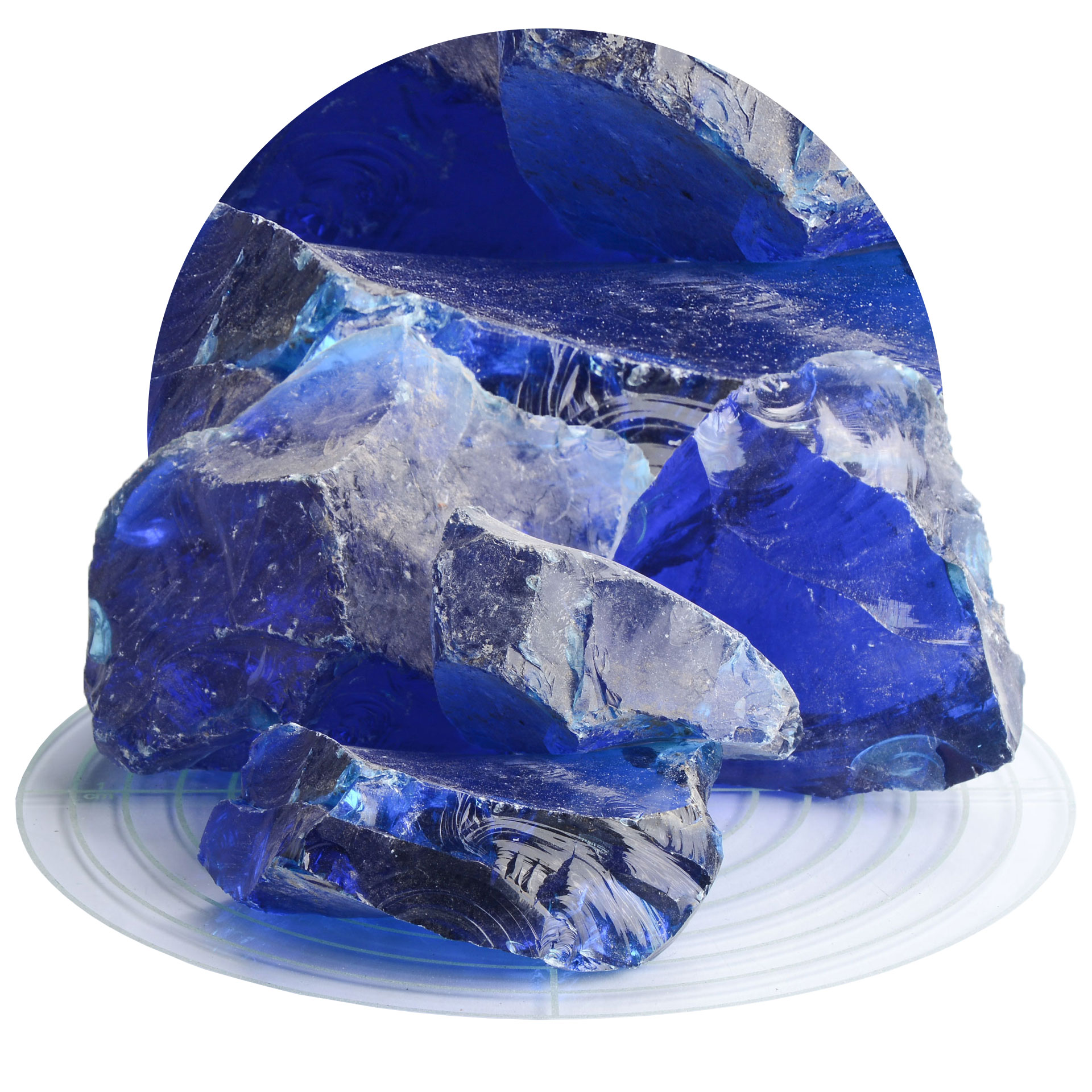 Schicker Mineral Glassteine kobaltblau 60-120 mm 10 kg20 kg Sack Glasbrocken